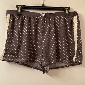 Nanette Lepore dark gray polka dot pajama shorts